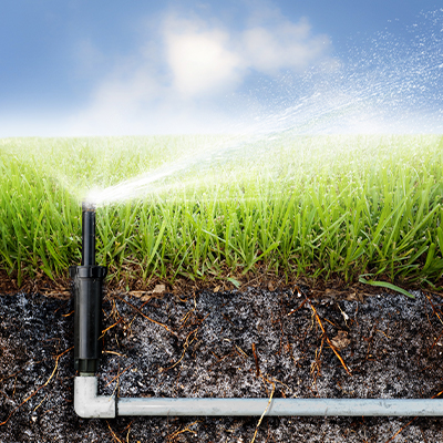 graphic of sprinkler system underground