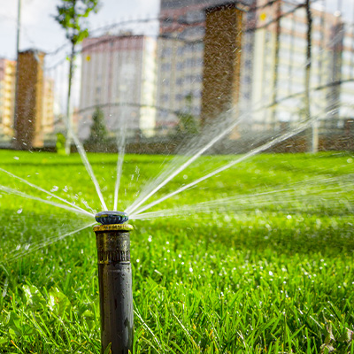 sprinkler running