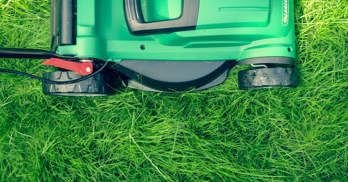 mowing lawn
