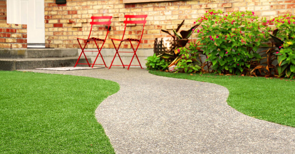 stone path in garden