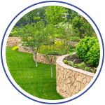 professional landscaping border with stone